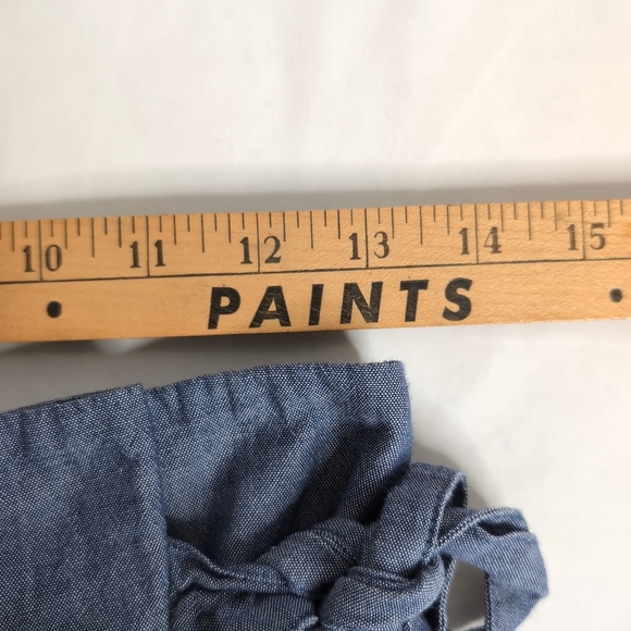 ZARA Chambray Blue Wrap Tie Skort with Pockets, Size M - Picture 5 of 9